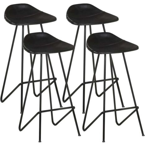 Barhocker 4 Stk. Schwarz Echtleder vidaXL