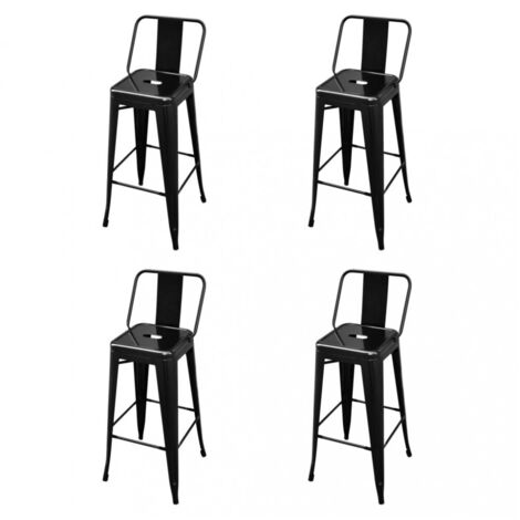 Barhocker 4 Stk. Schwarz Stahl vidaXL