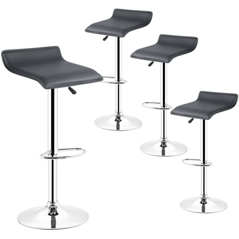 Barhocker 4er Set,Barhocker Höhenverstellbar aus PU-Leder,360° Drehstuhl,Schwarz
