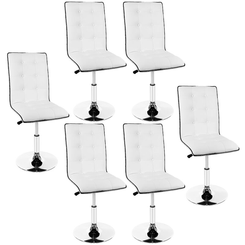 

Pack 6 Sillas de comedor cuero artificial Blanco Levantable