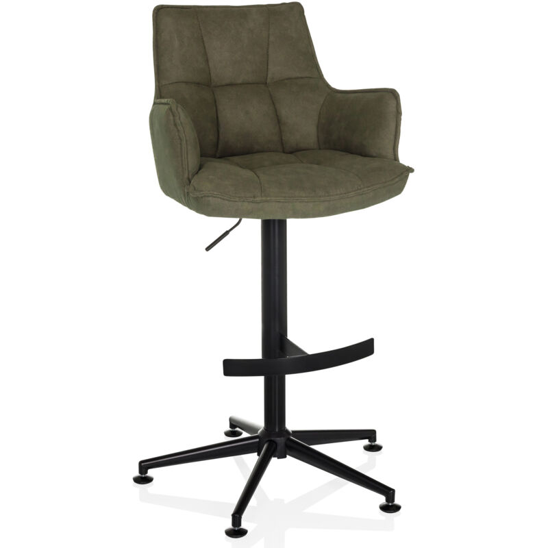 Barhocker / Barstuhl Solao Life High Stoff Grün Hjh Living