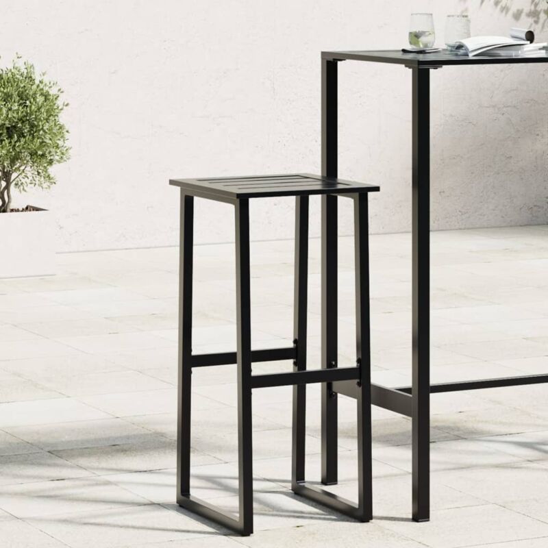 Barhocker 2 Stk. Schwarz 38x38x80 Cm Pulverbeschichteter Stahl - Vidaxl