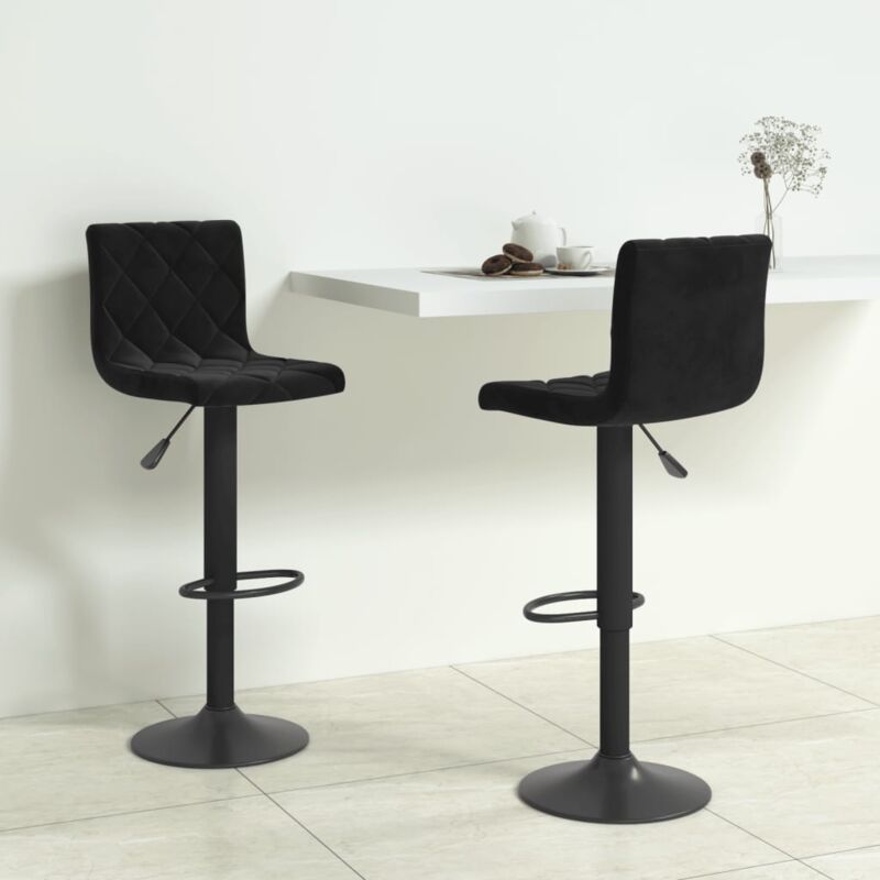 Vidaxl Barhocker 2 Stk. Schwarz Samt