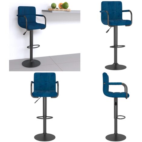 Barhocker Blau Samt - Barstuhl - Sitzkomfort