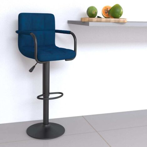 Barhocker Blau Samt vidaXL