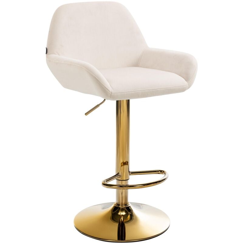 Tabouret de bar Braga or velours Crème