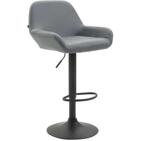 Barhocker Braga Kunstleder grau schwarz