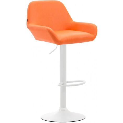 Barhocker Braga Kunstleder orange weiß