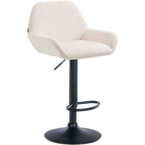 Barhocker Braga Samt creme schwarz