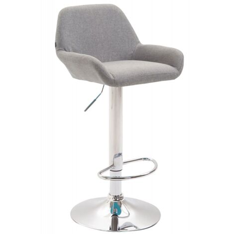 Barhocker Braga Stoff grau chrom