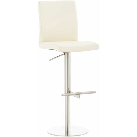 Barhocker Cadiz Kunstlederbezug edelstahl creme