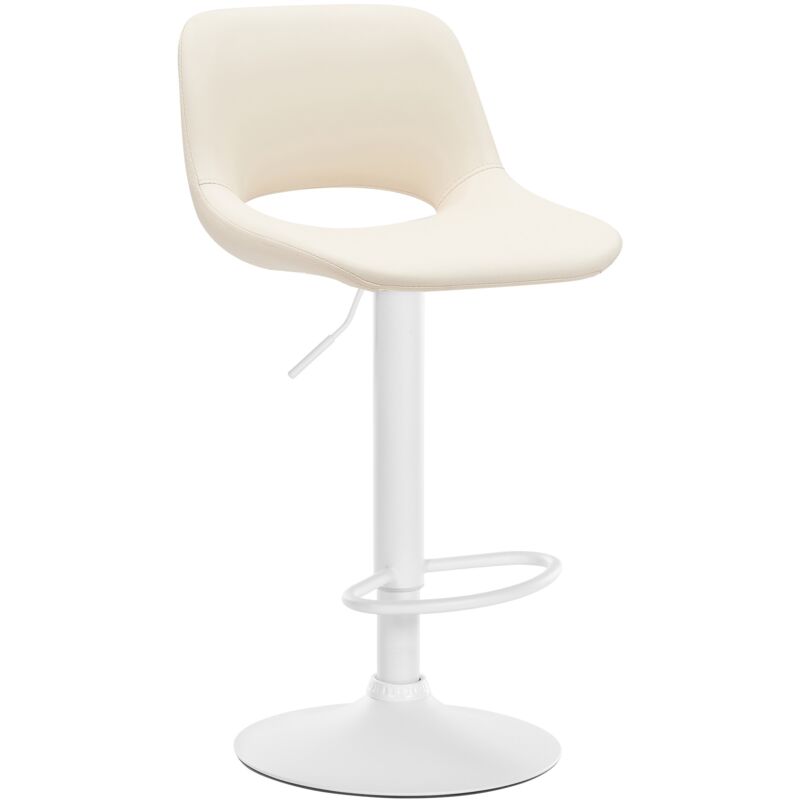 Clp Barhocker Camden Kunstleder Creme Metall Matt Weiss