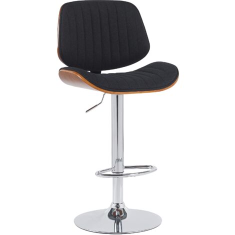 Barhocker Clawson Stoff walnuss/schwarz chrom