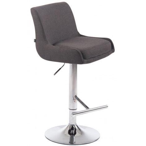 Barhocker Club Stoff dunkelgrau chrom