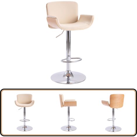 Barhocker Creme Kunstleder - Barhocker - Küchenstühle - Esszimmerstühle - Creme Stuhl - Höhenverstellbar
