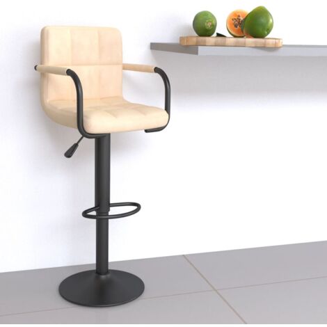 Barhocker Creme Samt vidaXL