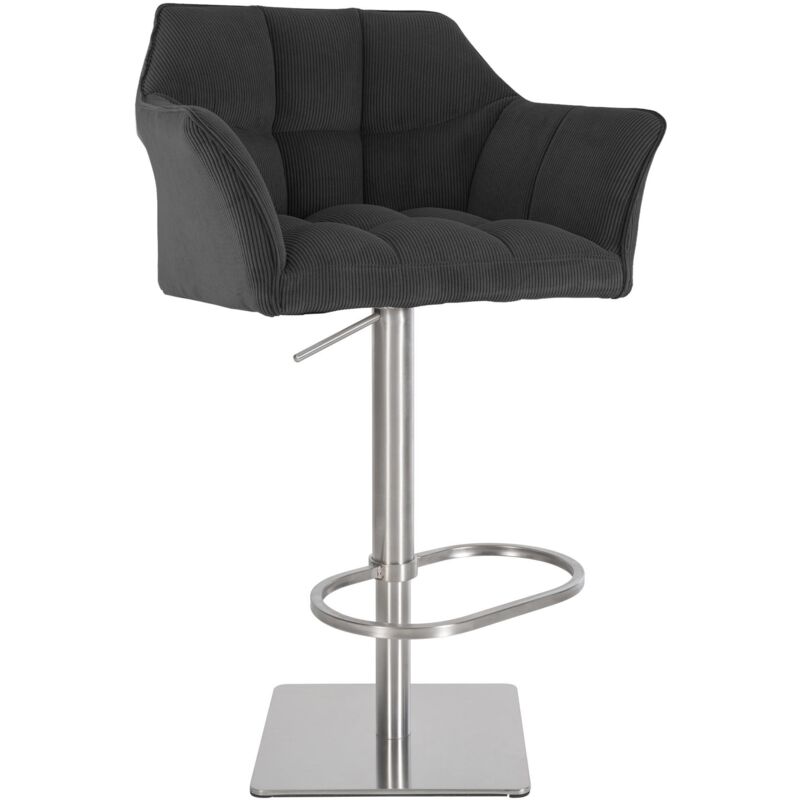 Clp Barhocker Damaso Cord Dunkelgrau Edelstahl