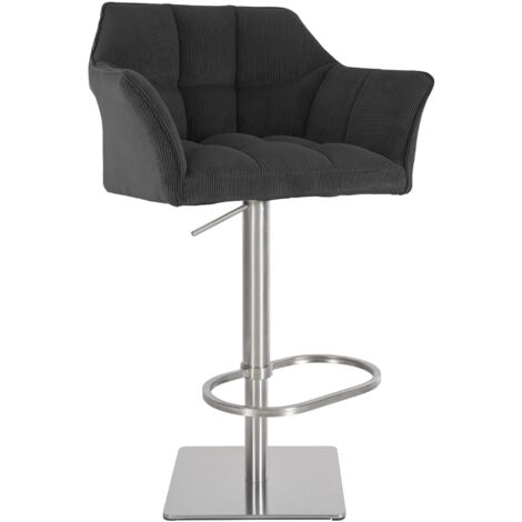 Barhocker Damaso Cord dunkelgrau edelstahl