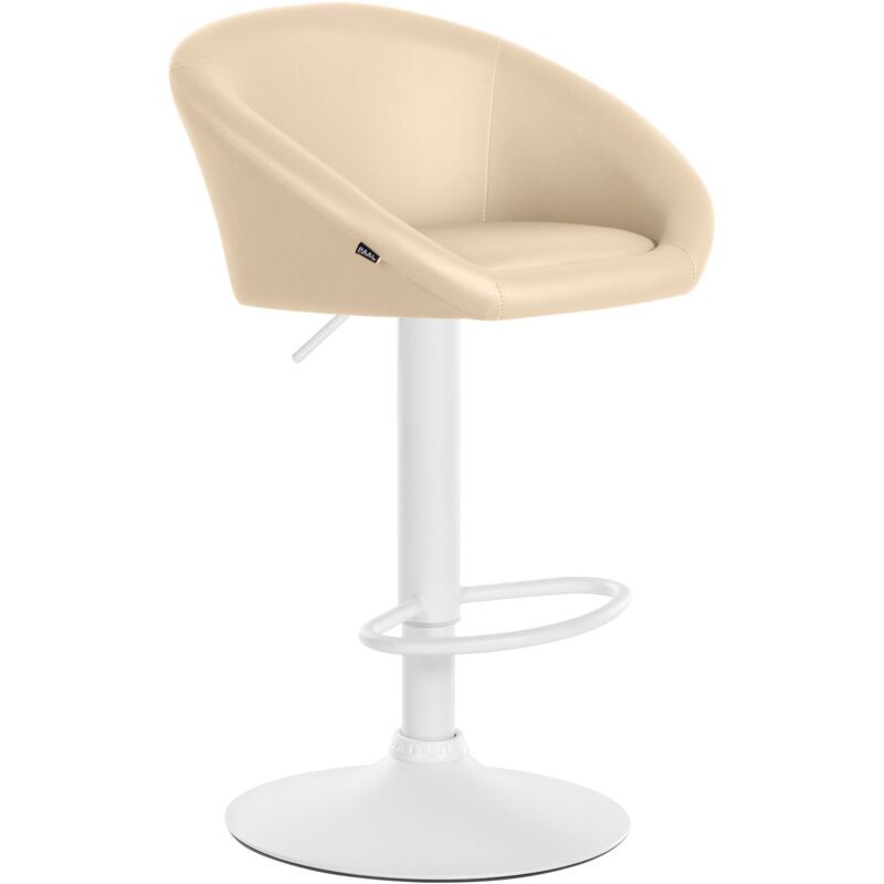 Clp Barhocker Davie Kunstleder Creme Metall Matt Weiss