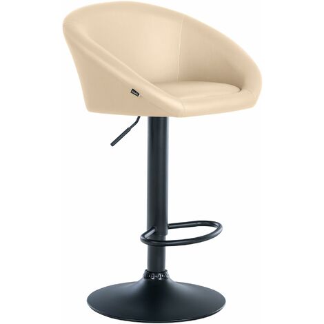Barhocker Davie Kunstleder creme Metall matt schwarz