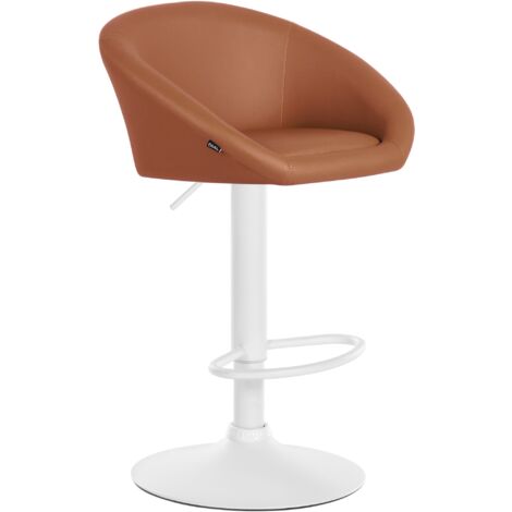 Barhocker Davie Kunstleder hellbraun Metall matt weiss
