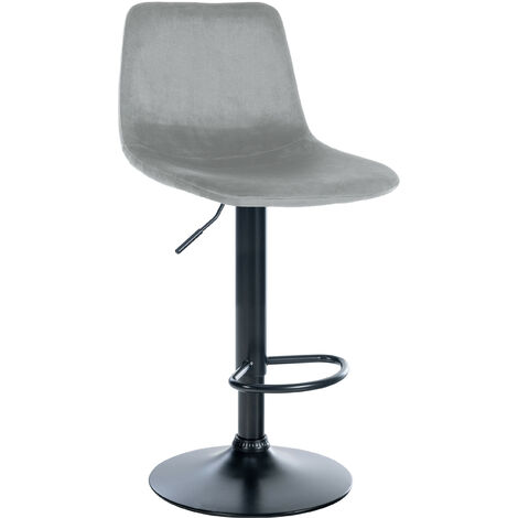 Barhocker Divo Samt grau schwarz