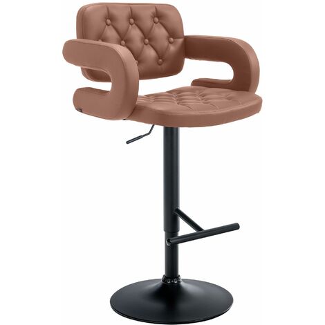 Barhocker Dublin Kunstleder cognac schwarz