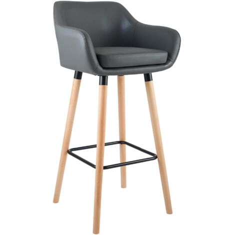 Barhocker Grant Kunstleder grau