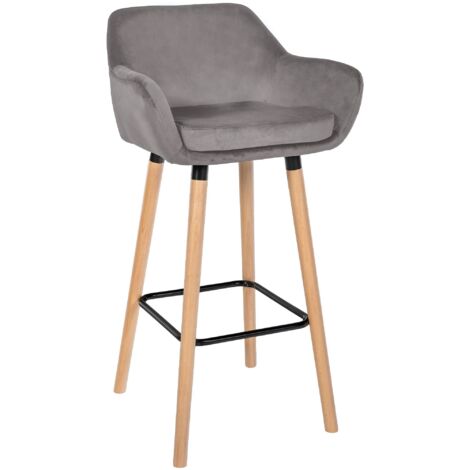 Barhocker Grant Samt grau