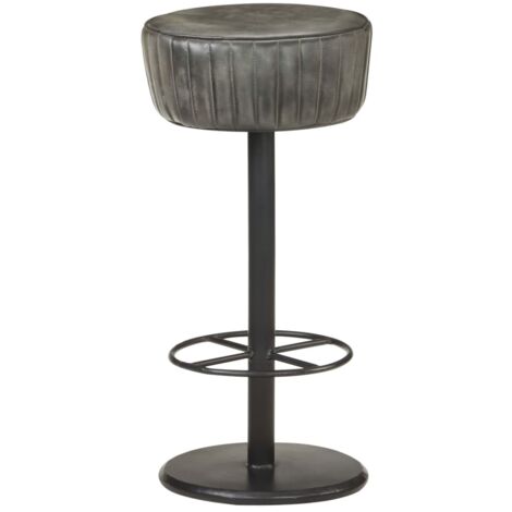 Barhocker Grau Echtleder vidaXL