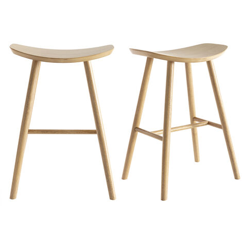 Barhocker helles Holz H65 cm (2er-Set) DEMORY
