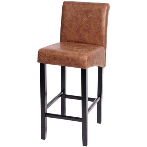 Barhocker HHG-525, Barstuhl Tresenhocker, Holz MVG-zertifiziert Wildlederimitat, dunkle Beine, Stoff/Textil