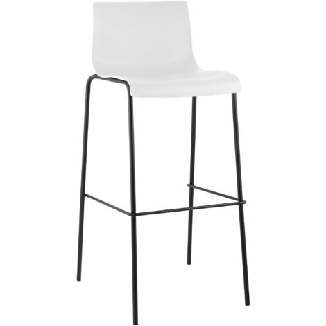 Barhocker Hoover Kunststoff 4-Fuß Gestell weiß schwarz