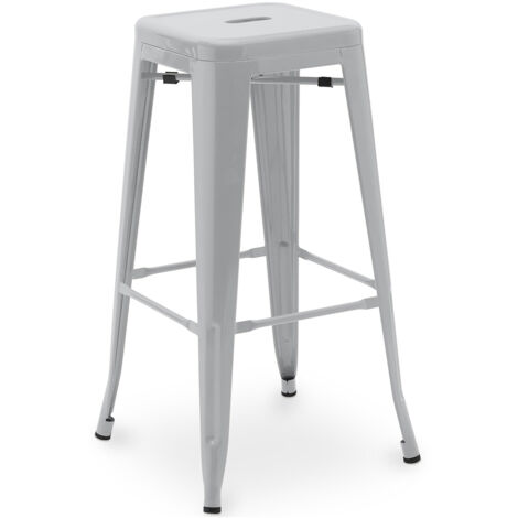 Barhocker – Industrial Stil – Stahl – 76 cm – Stylix Hellgrau