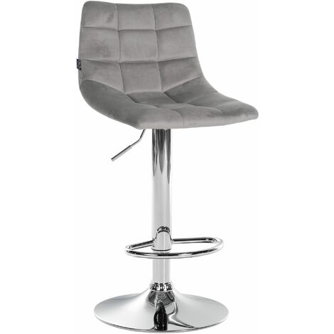Barhocker Jerry Samt grau chrom
