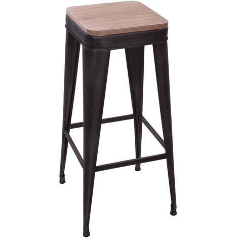 Barhocker Joris schwarz - Metall und Holz