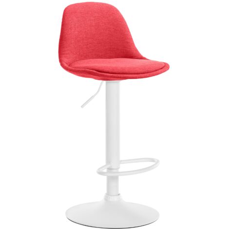 Barhocker Kiel Stoff weiß rot