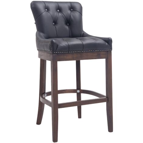 Barhocker Lakewood Echtleder, Antik-dunkel schwarz
