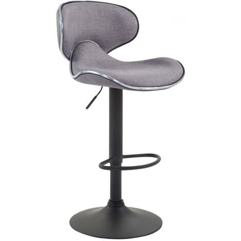 Barhocker Las Vegas V2 Stoff hellgrau schwarz