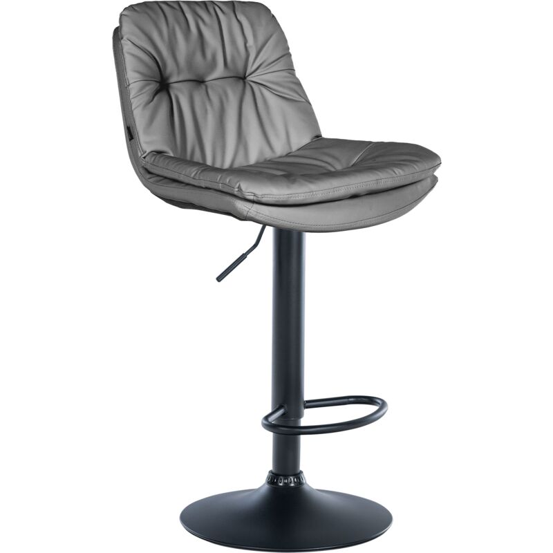 Clp Barhocker Laurel Kunstleder Grau Metall Matt Schwarz