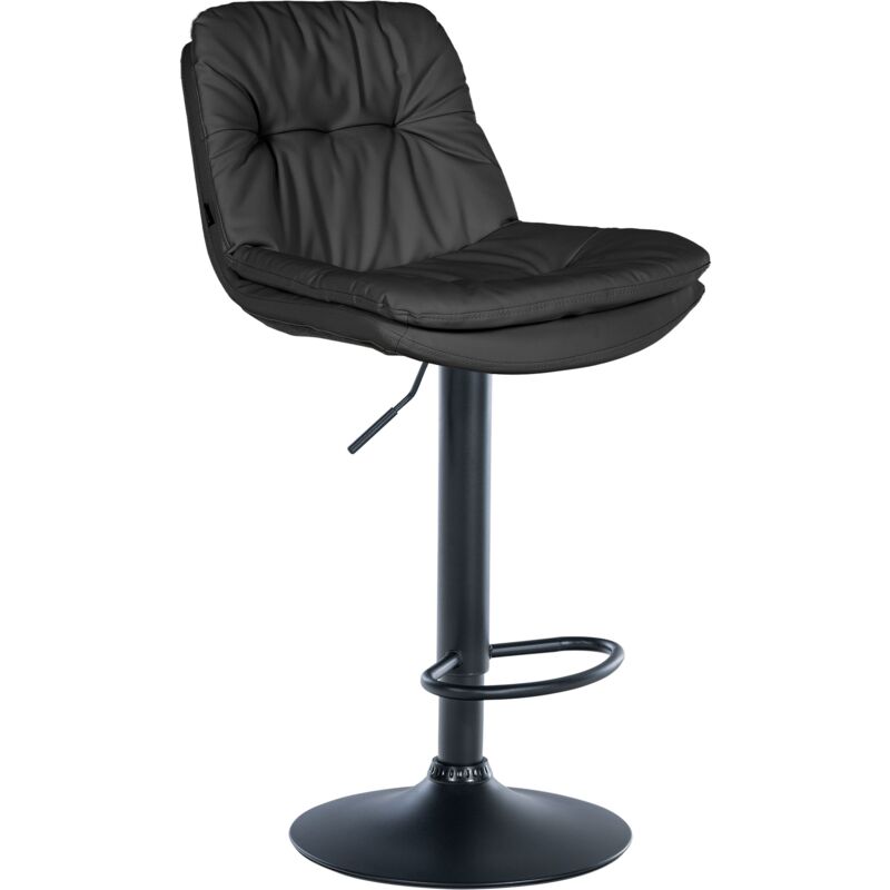 Clp Barhocker Laurel Kunstleder Schwarz Metall Matt Schwarz