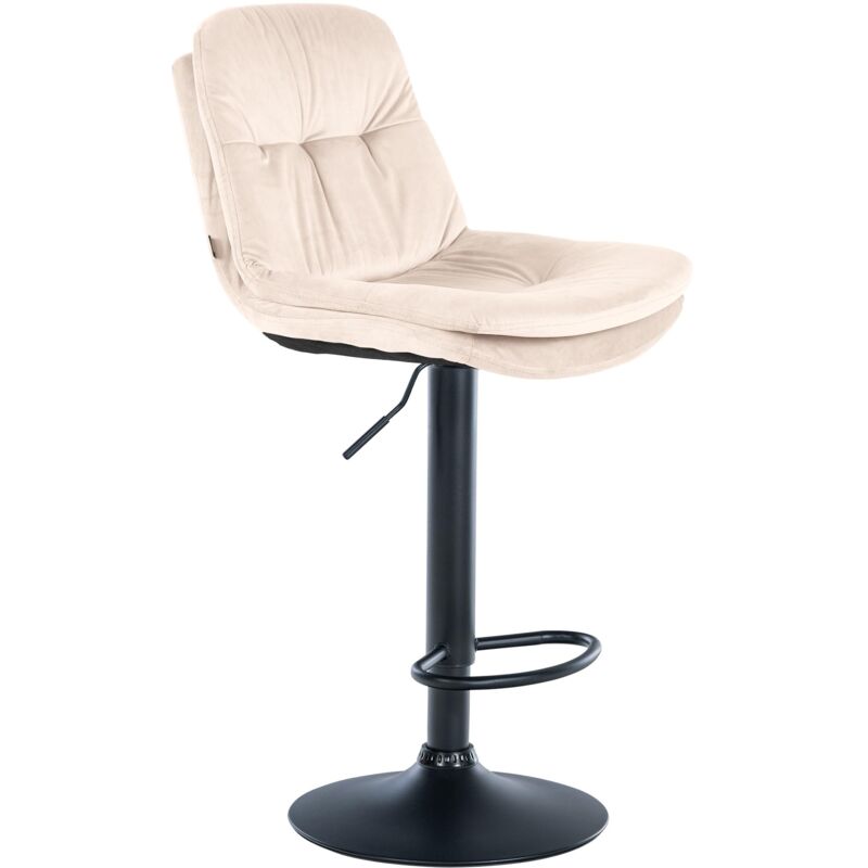 Clp Barhocker Laurel Samt Creme Metall Matt Schwarz