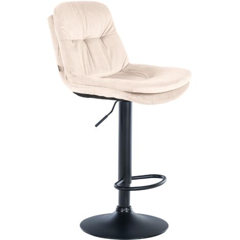 Barhocker Laurel Samt creme Metall matt schwarz
