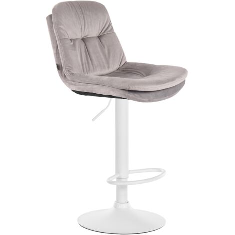 Barhocker Laurel Samt grau Metall matt weiss