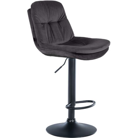 Barhocker Laurel Samt schwarz Metall matt schwarz