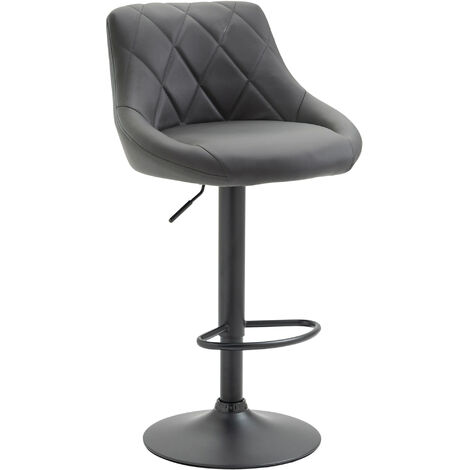 Barhocker Lazio Kunstleder grau schwarz