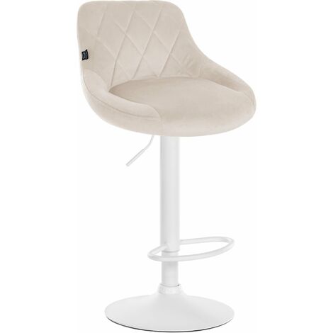 Barhocker Lazio Samt creme weiß