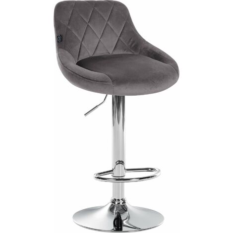 Barhocker Lazio Samt grau chrom