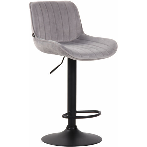 Barhocker Lentini Samt grau schwarz