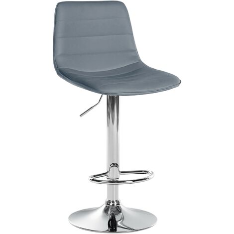 Barhocker Lex Kunstleder grau chrom